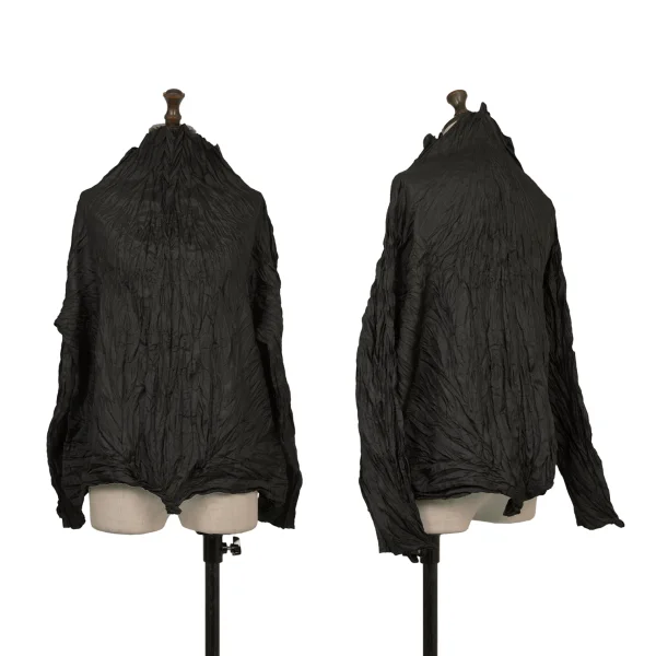 ISSEY MIYAKE Wrinkled Pleats High-neck Top Black M K-174452_001