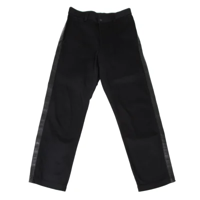 COMME des GARCONS HOMME PLUS Cotton Side Cowhide Switching Pants