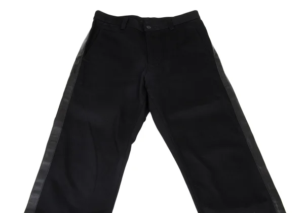 COMME des GARCONS HOMME PLUS Cotton Side Cowhide Switching Pants K-174456_002