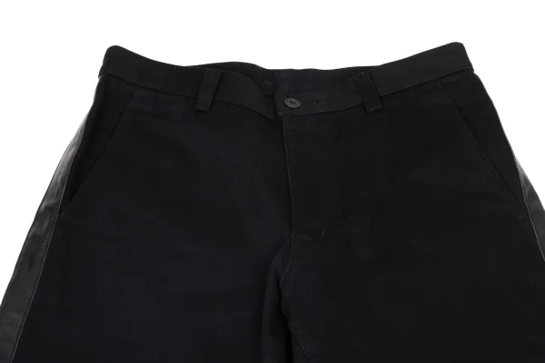 COMME des GARCONS HOMME PLUS Cotton Side Cowhide Switching Pants K-174456_003