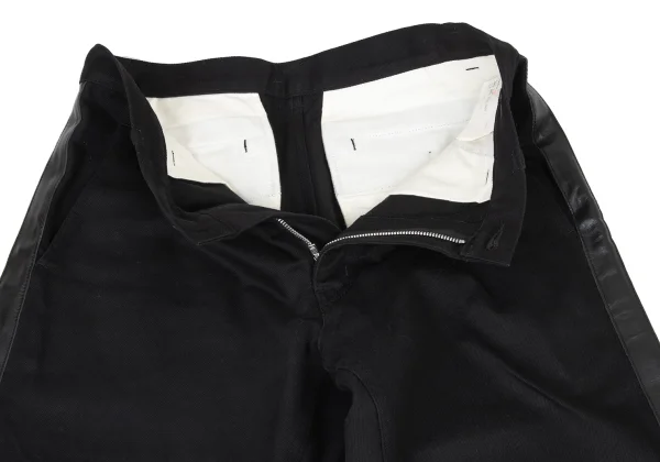 COMME des GARCONS HOMME PLUS Cotton Side Cowhide Switching Pants K-174456_006