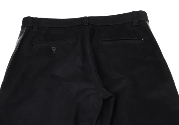 COMME des GARCONS HOMME PLUS Cotton Side Cowhide Switching Pants K-174456_014