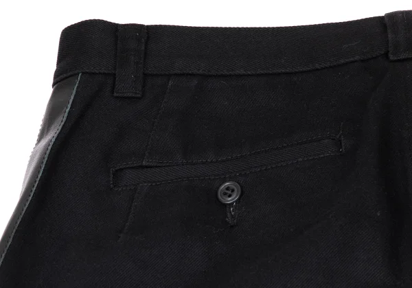 COMME des GARCONS HOMME PLUS Cotton Side Cowhide Switching Pants K-174456_016