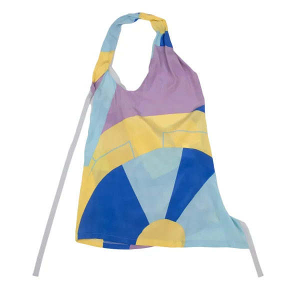 Yohji Yamamoto FEMME Multicolor Silk Halter Neck Top K-174457_002