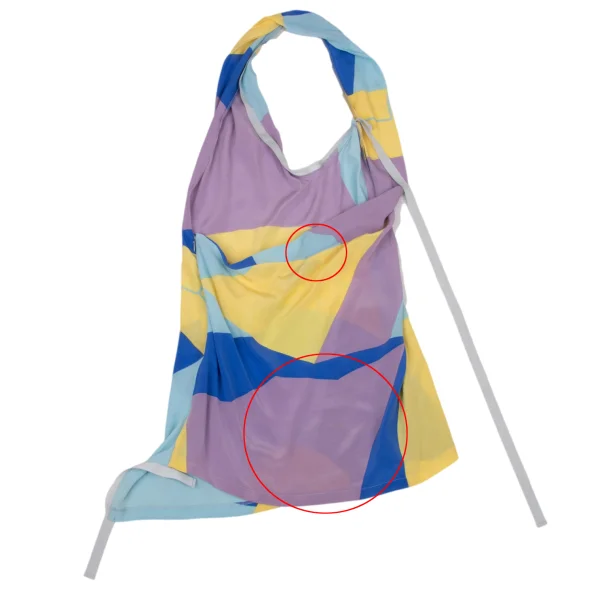 Yohji Yamamoto FEMME Multicolor Silk Halter Neck Top K-174457_011
