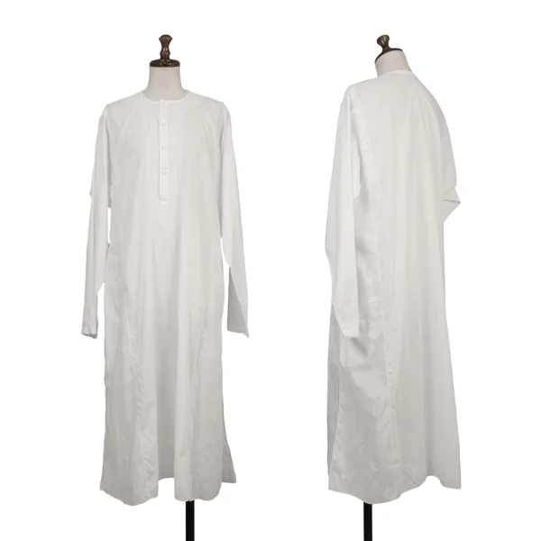 ASHA BY MDS Embroidery Pullover Collarless Shirt Dress White S-M K-174463_001