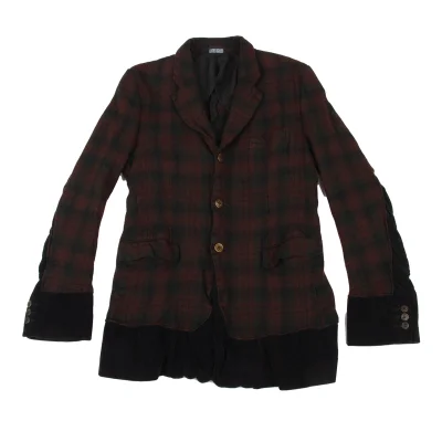 COMME des GARCONS HOMME PLUS EVER GREEN Dyed Switching Check Jacket