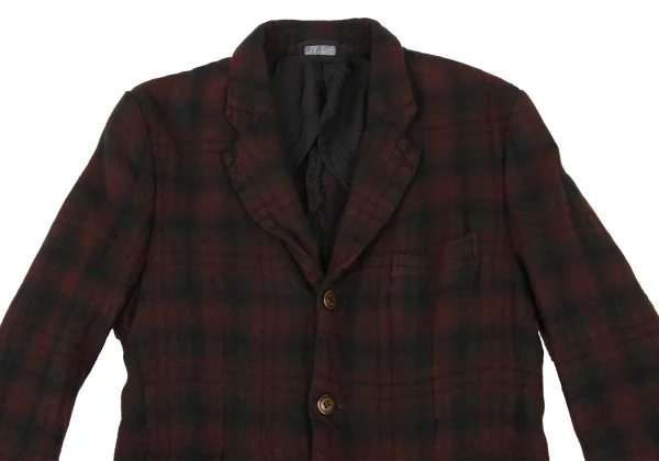 COMME des GARCONS HOMME PLUS EVER GREEN Dyed Switching Check Jacket K-174464_002