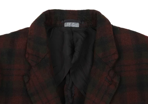 COMME des GARCONS HOMME PLUS EVER GREEN Dyed Switching Check Jacket K-174464_003