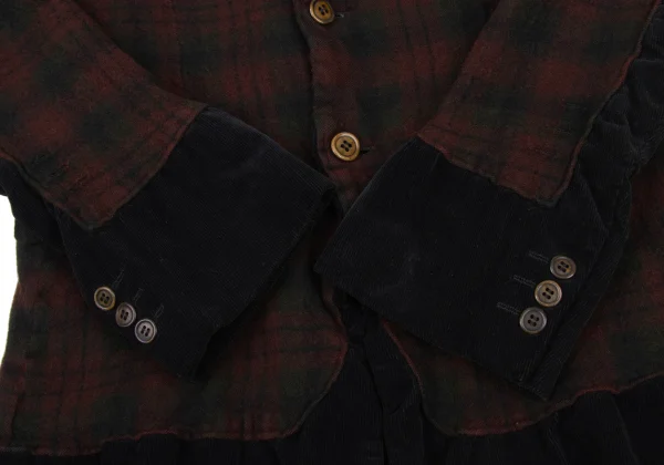 COMME des GARCONS HOMME PLUS EVER GREEN Dyed Switching Check Jacket K-174464_009