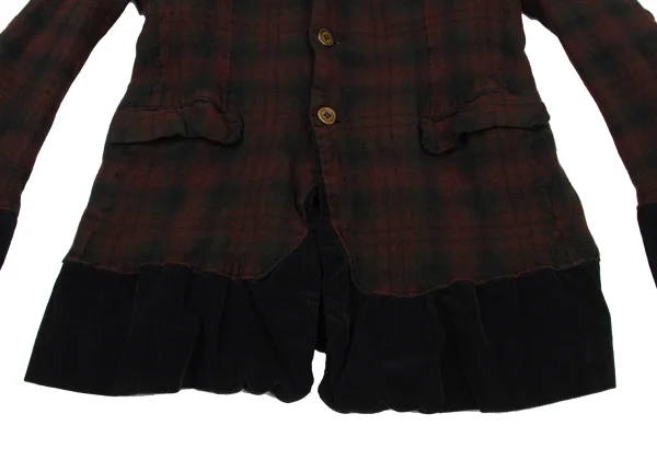 COMME des GARCONS HOMME PLUS EVER GREEN Dyed Switching Check Jacket K-174464_012