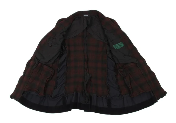 COMME des GARCONS HOMME PLUS EVER GREEN Dyed Switching Check Jacket K-174464_014