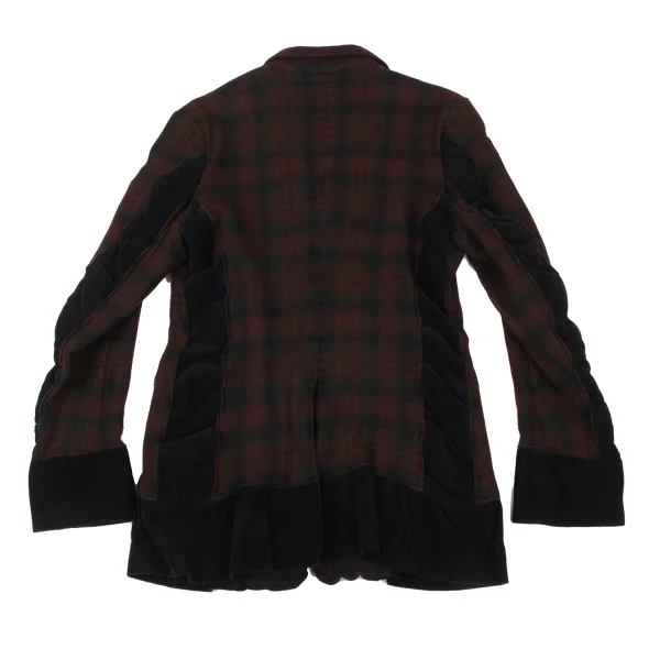 COMME des GARCONS HOMME PLUS EVER GREEN Dyed Switching Check Jacket K-174464_015