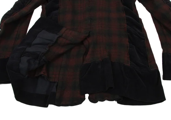 COMME des GARCONS HOMME PLUS EVER GREEN Dyed Switching Check Jacket K-174464_017
