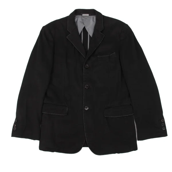 COMME des GARCONS HOMME PLUS Dyed Rayon Blend Stitch Jacket Black M K-174466_001