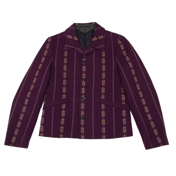 COMME des GARCONS HOMME PLUS Embroidered Docking Lock Jacket Purple M K-174468_001