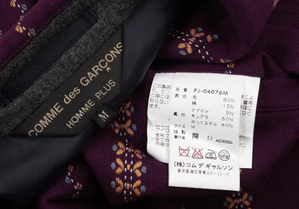 COMME des GARCONS HOMME PLUS Embroidered Docking Lock Jacket K-174468_019