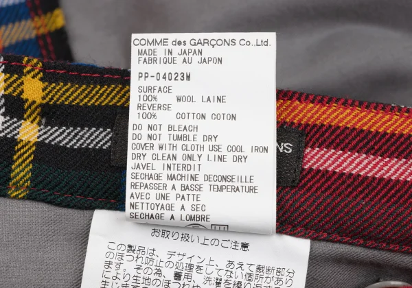 COMME des GARCONS HOMME PLUS Check Switching Docking Rock Pants K-174470_017
