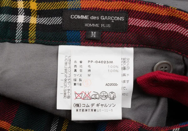 COMME des GARCONS HOMME PLUS Check Switching Docking Rock Pants K-174470_018