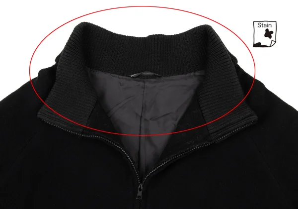 Y's Wool Rib Neck Raglan Zip Coat K-174484_005