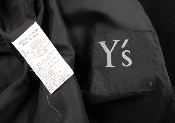 Y's Wool Rib Neck Raglan Zip Coat K-174484_015