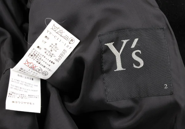 Y's Wool Rib Neck Raglan Zip Coat K-174484_016