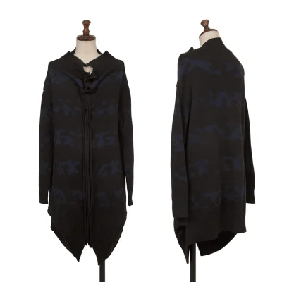 Y's Wool Acrylic Patterned Jacquard Knit Cardigan