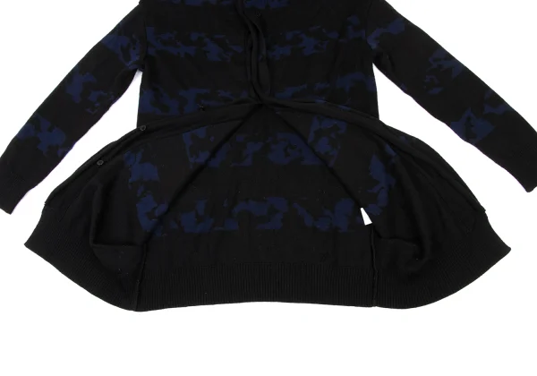 Y's Wool Acrylic Patterned Jacquard Knit Cardigan K-174486_013