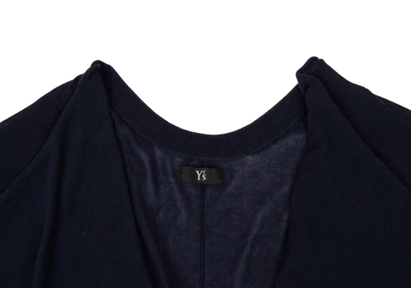 Y's Buttonless Draped Cotton Knit Long Cardigan K-174487_004