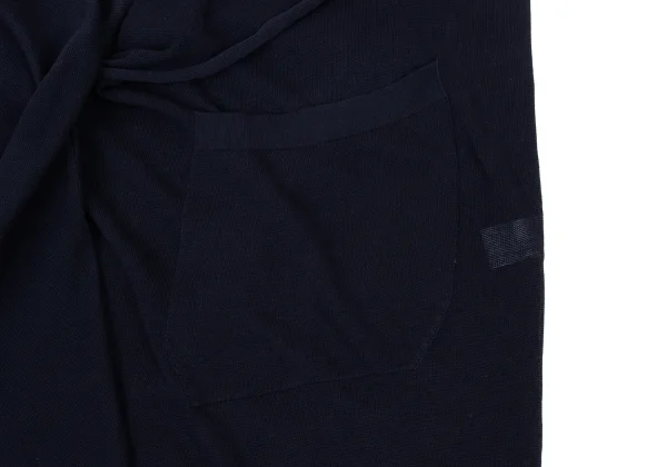 Y's Buttonless Draped Cotton Knit Long Cardigan K-174487_010