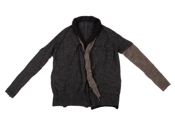 Y's Wool Alpaca Blend Faux Layered Knit Cardigan K-174488_002