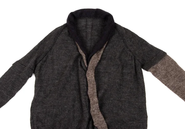 Y's Wool Alpaca Blend Faux Layered Knit Cardigan K-174488_003