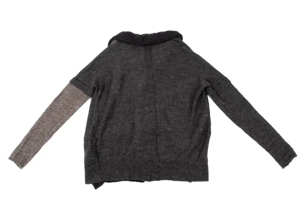 Y's Wool Alpaca Blend Faux Layered Knit Cardigan K-174488_014