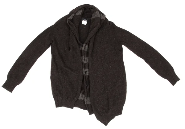 Y's Front Stripe Layered Wool Knit Cardigan K-174489_002