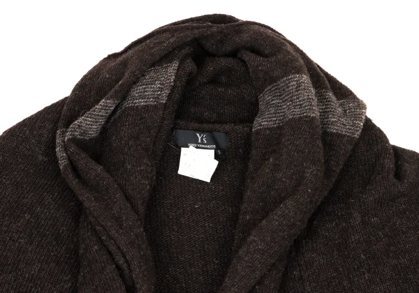 Y's Front Stripe Layered Wool Knit Cardigan K-174489_004