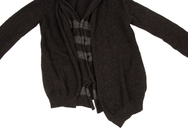 Y's Front Stripe Layered Wool Knit Cardigan K-174489_008