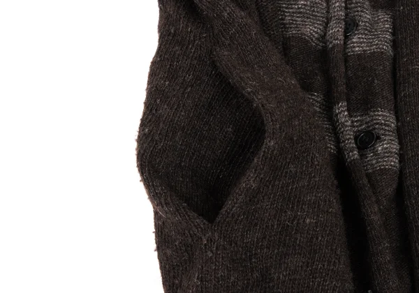 Y's Front Stripe Layered Wool Knit Cardigan K-174489_009
