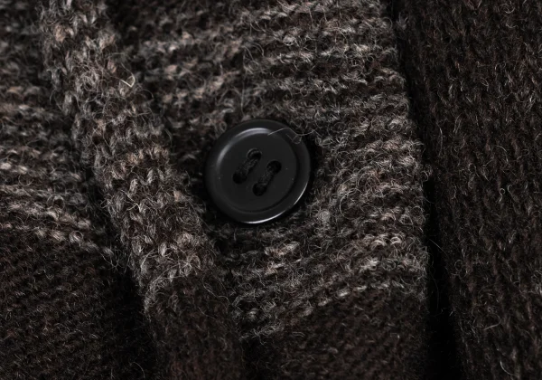 Y's Front Stripe Layered Wool Knit Cardigan K-174489_010