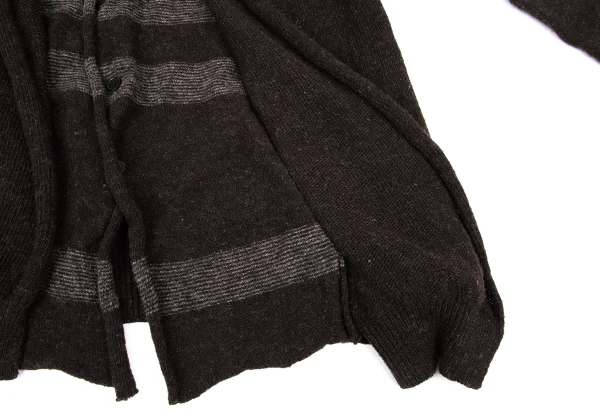 Y's Front Stripe Layered Wool Knit Cardigan K-174489_011
