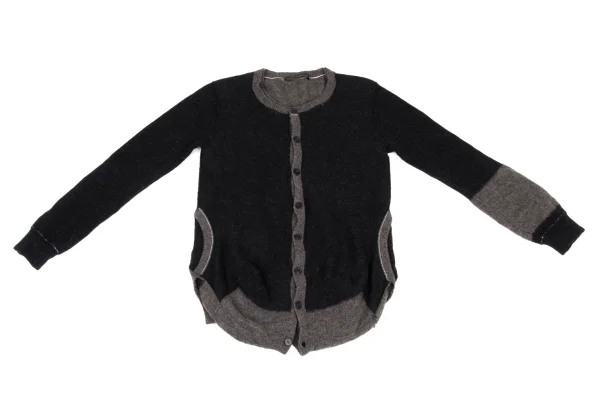Y's Fold Over Layered Wool Knit Cardigan K-174490_002