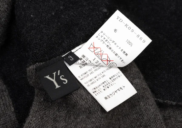 Y's Fold Over Layered Wool Knit Cardigan K-174490_018