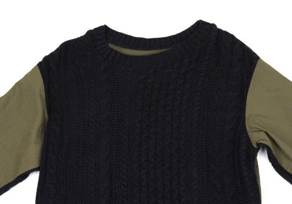 Y's Shirt Docking Cable Knit Sweater K-174491_003