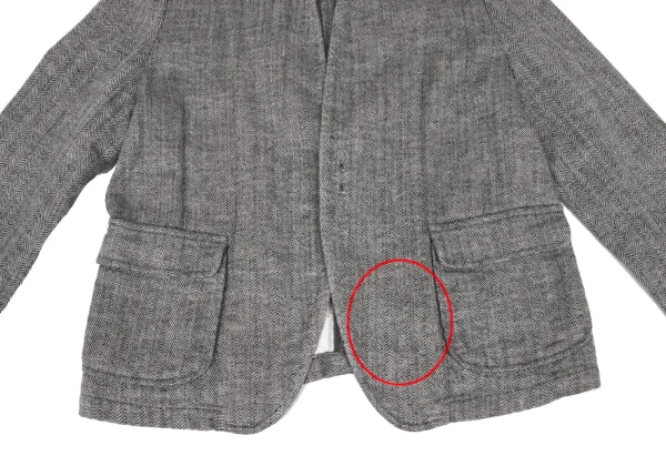 Plantation Cotton Linen Stand-collar Herringbone Jacket K-174494_008