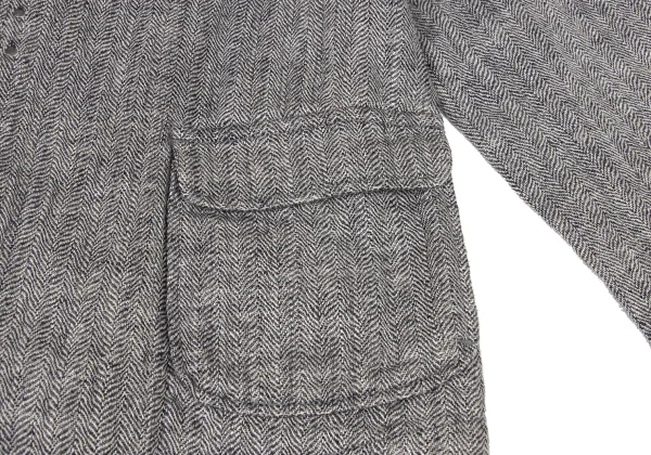 Plantation Cotton Linen Stand-collar Herringbone Jacket K-174494_010