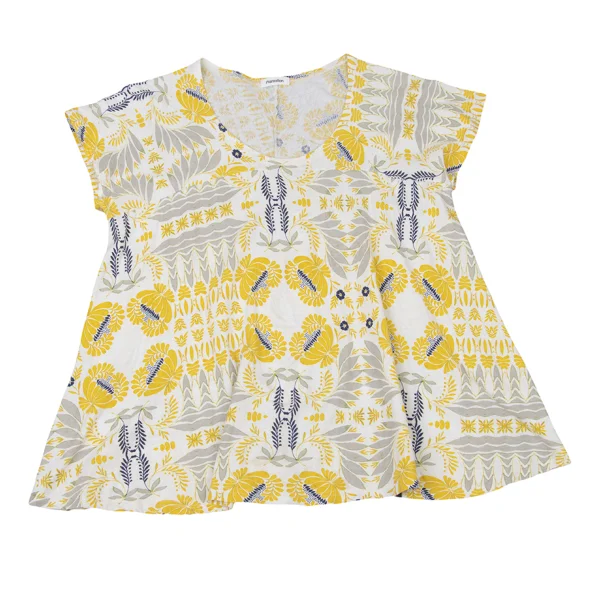 Plantation Floral Print Paneling Top K-174496_002