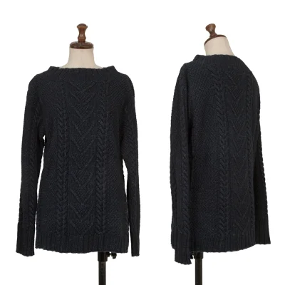 45rpm& Indigo Dyed Cable Knit Sweater