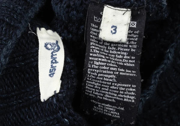45rpm& Indigo Dyed Cable Knit Sweater K-174498_012