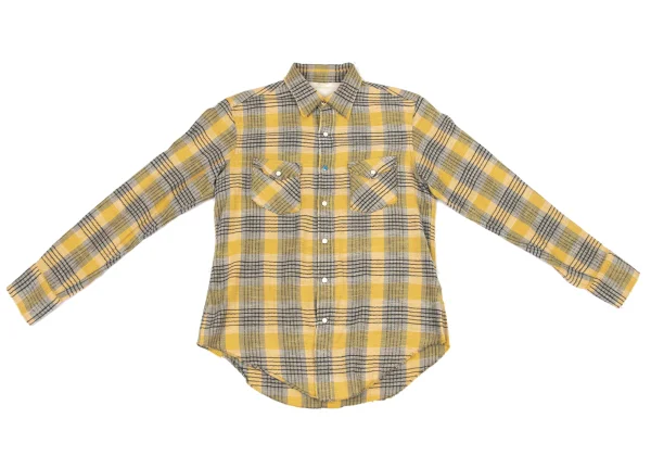 45rpm 45R Cut-off Snap Button Check Flannel Shirt K-174499_002