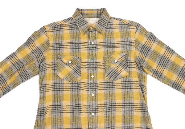 45rpm 45R Cut-off Snap Button Check Flannel Shirt K-174499_003