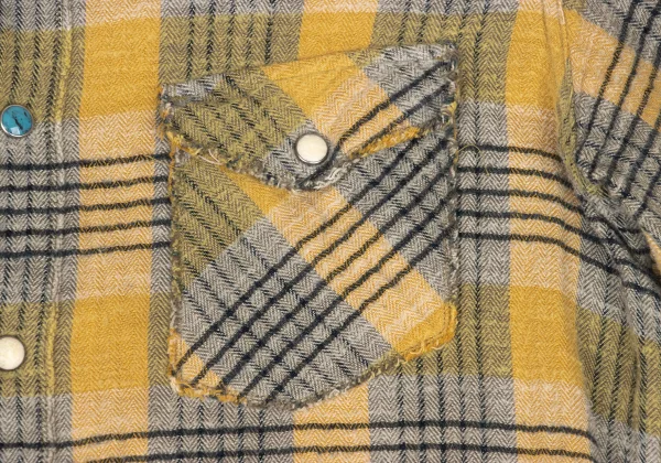 45rpm 45R Cut-off Snap Button Check Flannel Shirt K-174499_006